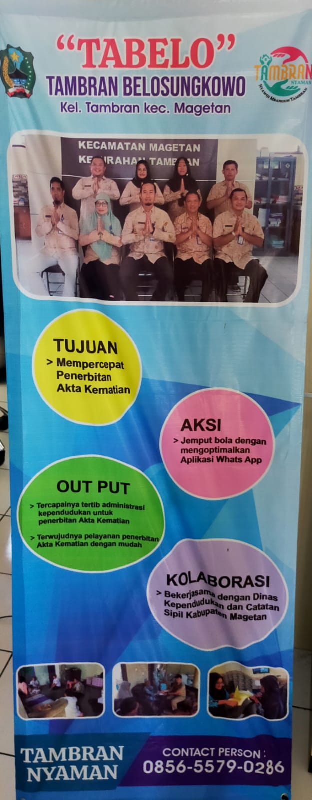 KELURAHAN TAMBRAN LUNCURKAN INOVASI “TABELO” ( TAMBRAN BELOSUNGKOWO): INOVASI JEMPUT BOLA PENGURUSAN AKTA KEMATIAN